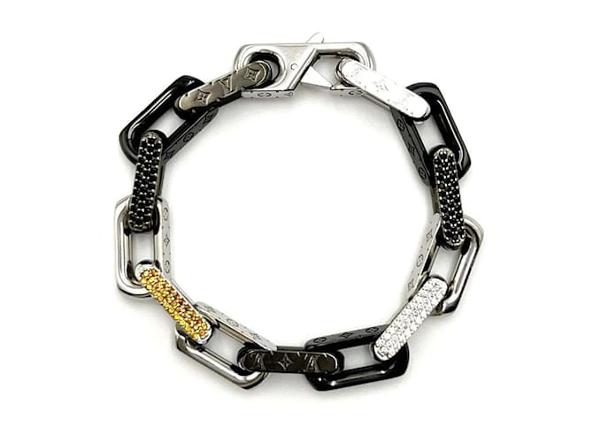 Louis Vuitton Men's Monogram Chain Bracelet Bangle Metal ref