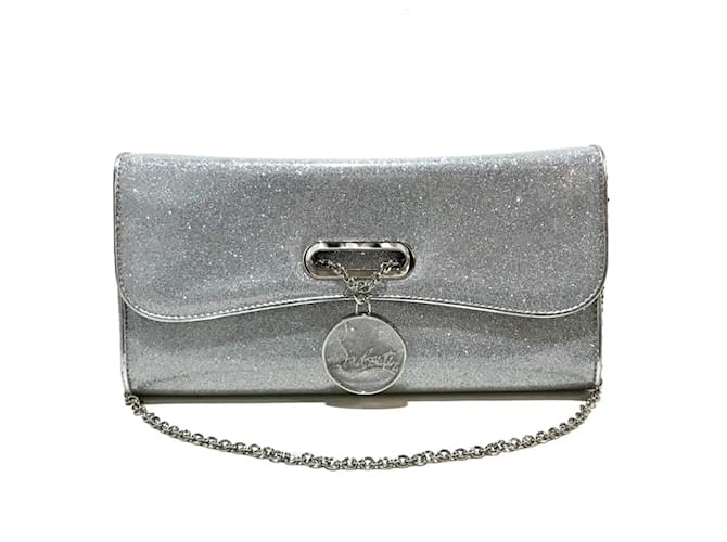 Christian Louboutin Silver Glitter Clutch Bag (Sold) - Joli Closet