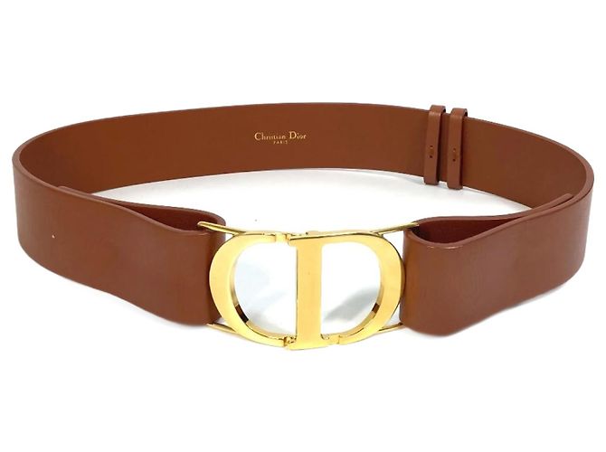 Christian Dior Brown Leather Belt with CD Buckle ref.1469015  display picture 1