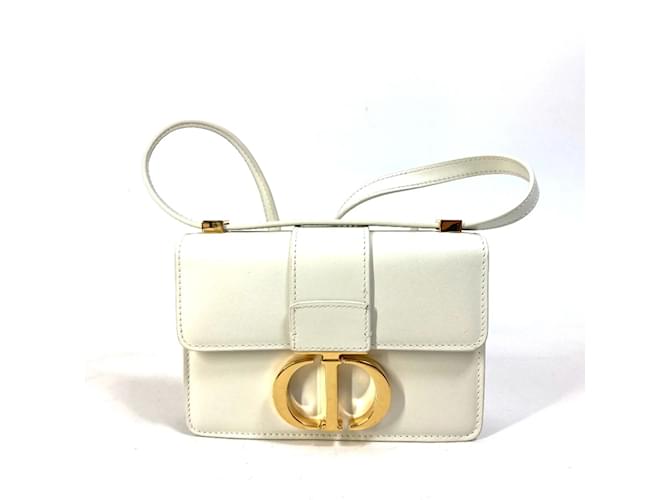 Christian Dior CD Hardware Pochette Crossbody Bag White Leather