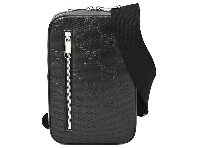 Gucci Black Embossed Leather Sling Bag ref.1471708 - Joli Closet