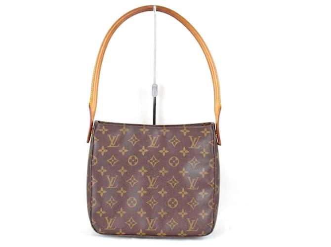 Louis Vuitton Looping MM Shoulder Bag Brown Monogram Patent 