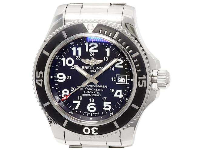 Breitling Black Dial Superocean Watch A17365 Metal