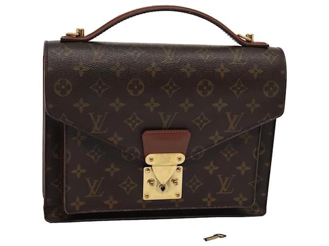 LOUIS VUITTON Monogram Monceau 28 Hand Bag 2way M51185 LV Auth 