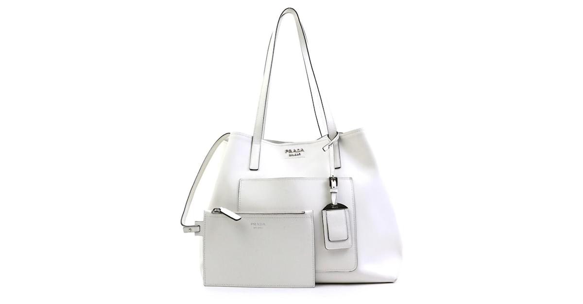 Prada Off White Leather Shoulder Bag Eggshell ref.1483071 Joli Closet