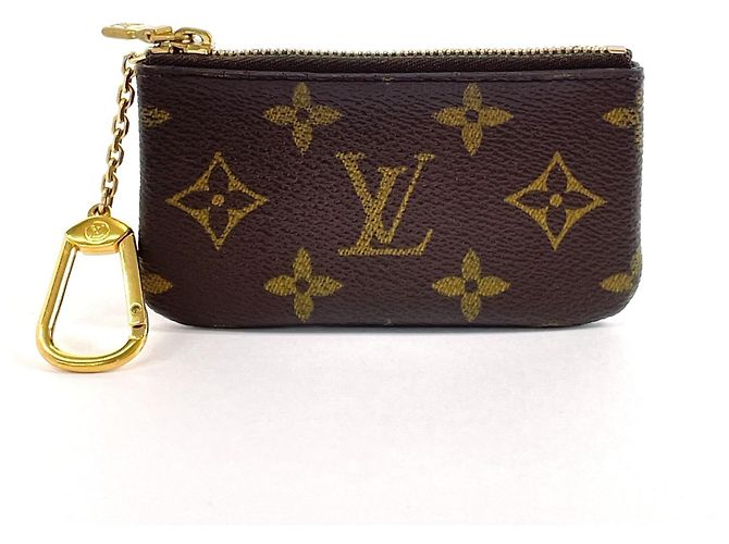 Louis Vuitton Pochette Cle M62650 Coin Case Brown Patent leather 
