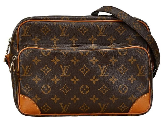 Louis Vuitton Monogram Nile Shoulder Bag Brown Leather Plastic ref 