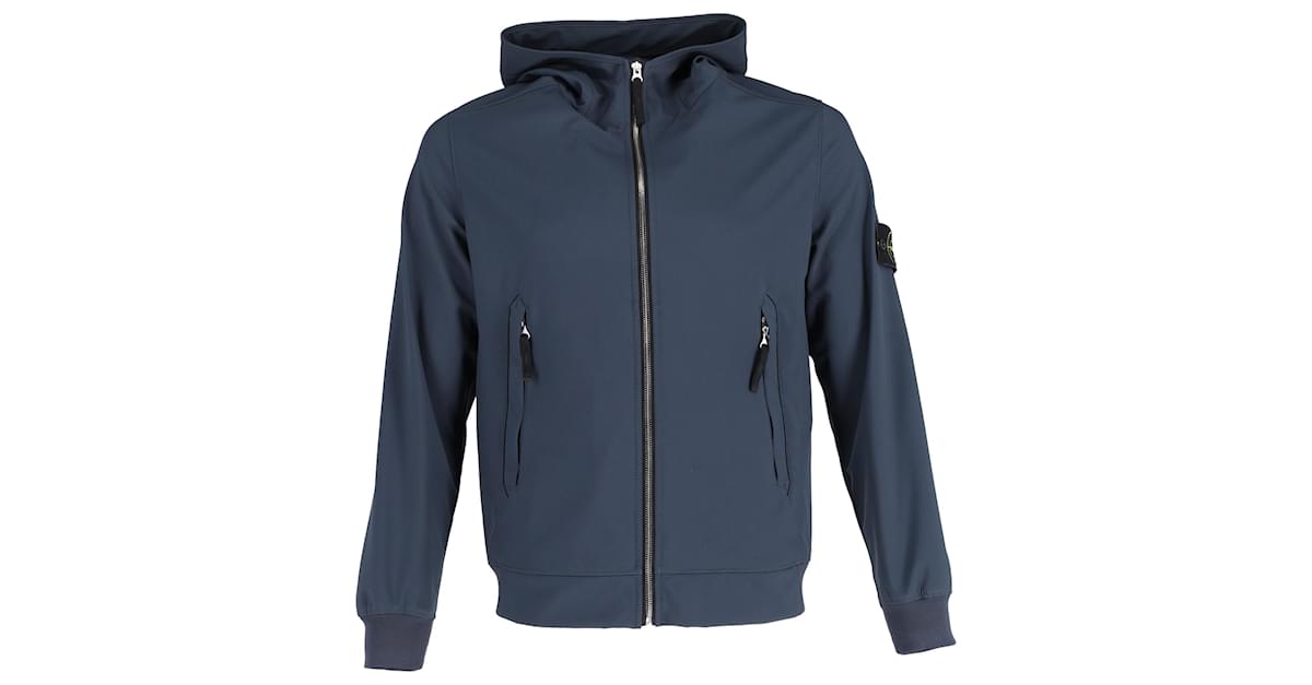 Stone Island Light Soft Shell Jacket in Blue Nylon ref.1495506 - Joli Closet