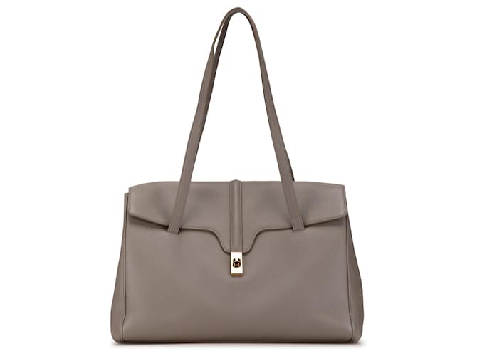 Céline Gray Celine Large Soft 16 Shoulder Bag Leather ref.1498852