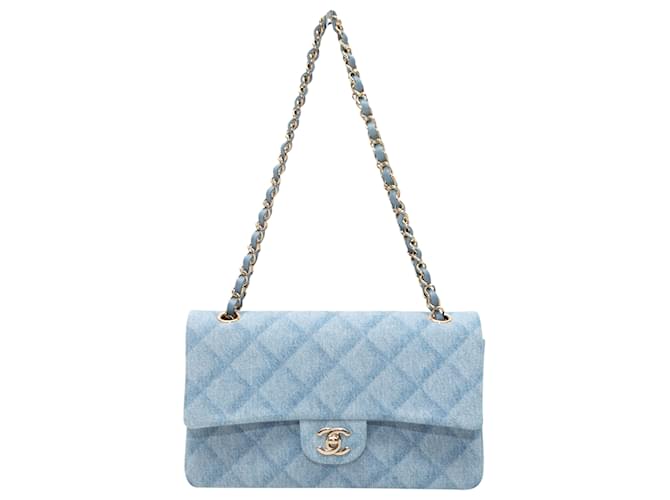 Double Flap Denim Flap Bag Light Wash Chanel Denim Small Double