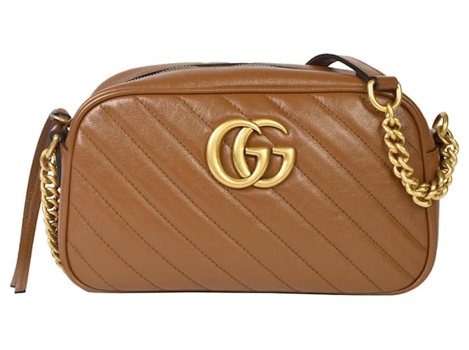 美品☆GUCCI  セミショルダーレザー　バッグ　キャメルブラウン Gucci Zumi Crossbody Bag in Brown – Runway Catalog