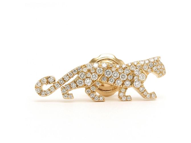 Cartier Panthère Pin Brooch in 18K Yellow Gold with Diamond Golden ref ...