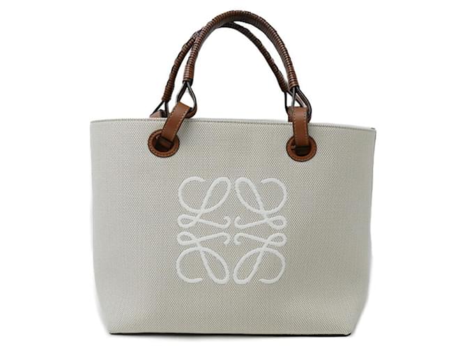 【関税送料込】Loewe Cabas Anagram Small tan トートバッグ Loewe - Anagram Ecru & Tan Printed Canvas Small Bag