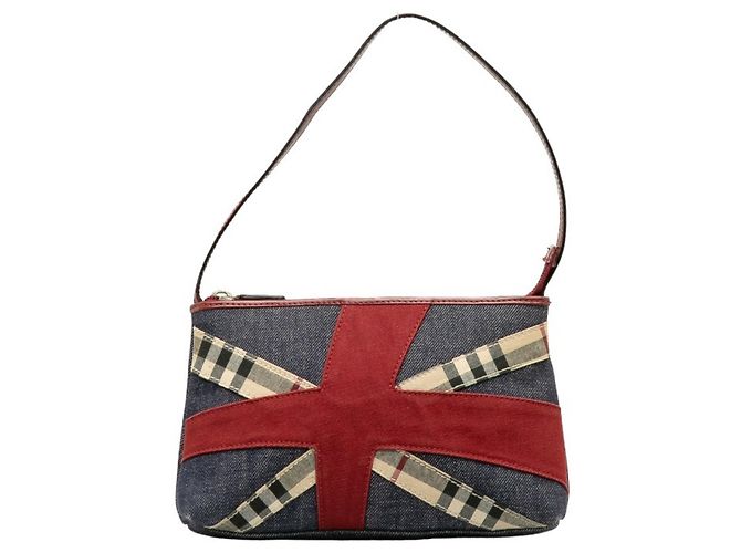 Burberry Check Pouch Handbag Multiple colors Denim ref.1508032 - Joli ...