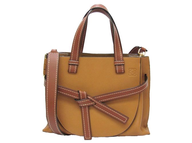 Loewe Gate Top Handle Bag Small Brown Dark brown Leather ref.1509150 ...