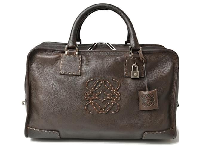 Loewe Amazona 36 Handbag Dark brown Leather ref.1510732 - Joli Closet