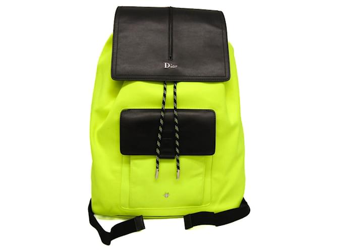 Christian Dior Dior Homme BEE MOTION Backpack Black Yellow Leather