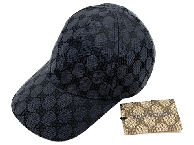 Balenciaga Gucci Collaboration Hacker Project Cap Black Cloth ref