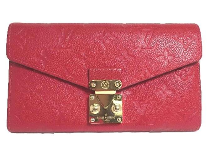 Louis Vuitton Red Monogram Long Wallet Patent leather
