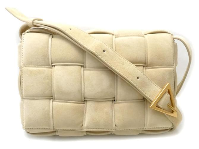 Bottega Veneta Padded Cassette Suede Shoulder Bag Beige ref