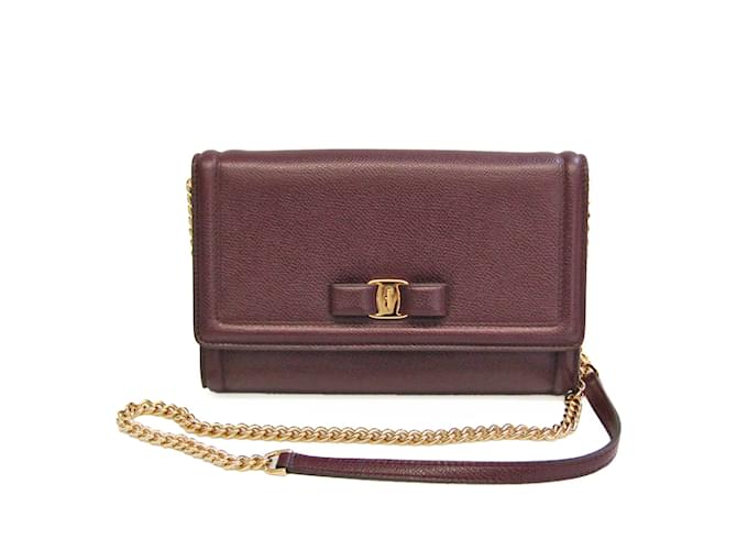 Salvatore Ferragamo Shoulder bag/leather/RED/AU-22/C940 | eBay
