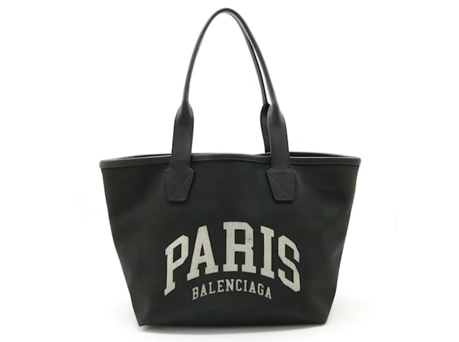 Balenciaga Cities Paris Jumbo Small Tote Bag Black White