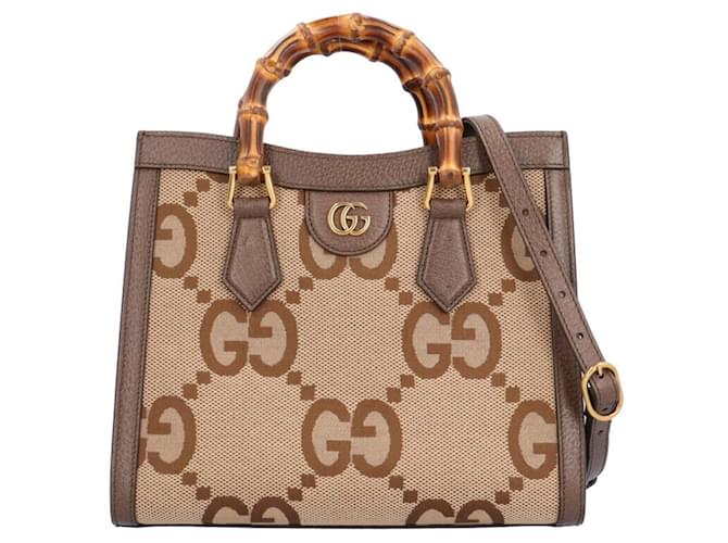 Borsa Gucci Jumbo GG Bamboo Mini Tote Diana Marrone Pelle Tela ref