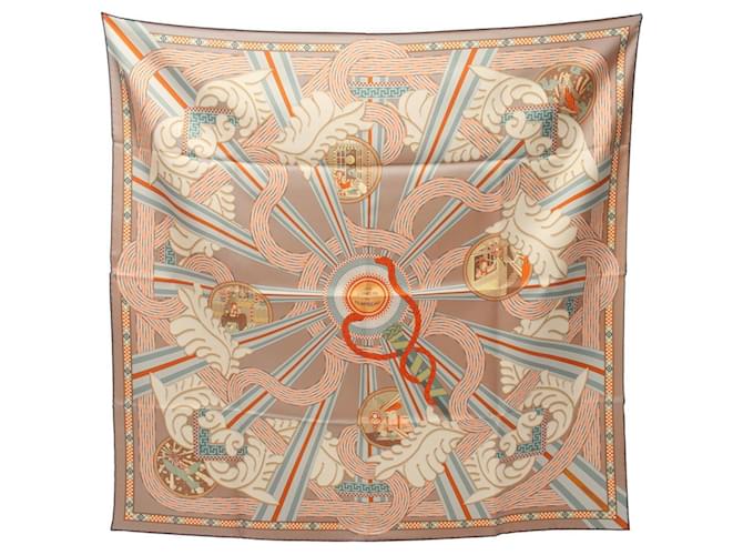 Hermès Hermes Carré 90 A la Lumiere du Flambeau Scarf Blue