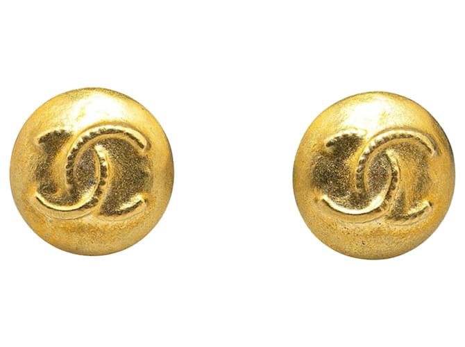 CHANEL Gold Plated COCO Mark Heart Rhinestone Pierce gold main image 1