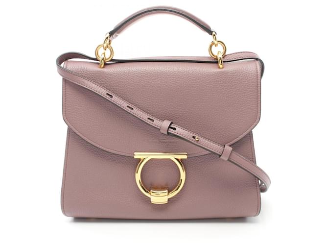Salvatore Ferragamo Margot Gancini Handbag Pink Leather ref