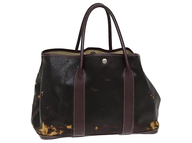 Hermès HERMES Amazonia Garden Party PM HERMES] Hermes Garden Party PM Handbag Amazonia x Leather tea