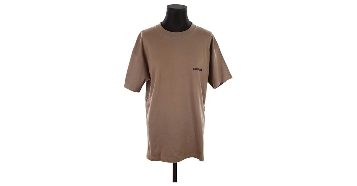 Balenciaga Cotton T shirt Brown ref.1526168 Joli Closet