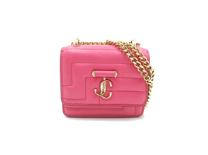 【JIMMYCHOO】 pink calf leather shoulder bag (関税送料込) Jimmy Choo Pink Lambskin Chain Shoulder Bag Leather ref