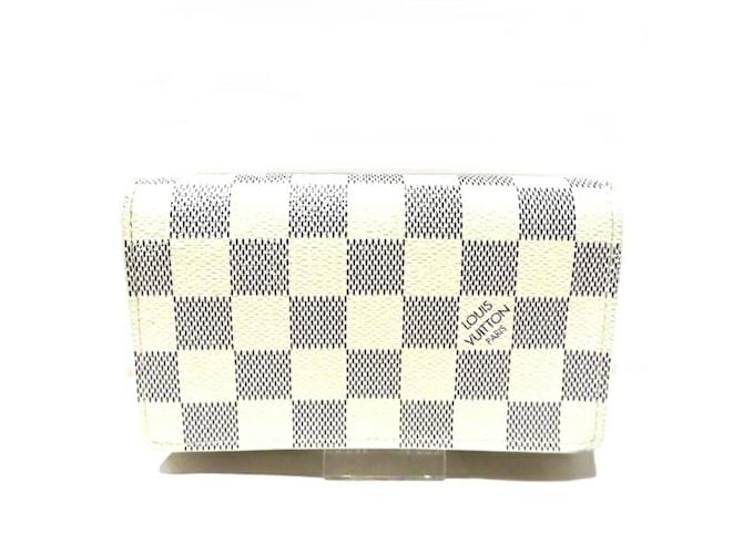 Louis Vuitton Damier Azur Bi-fold Wallet White Cloth