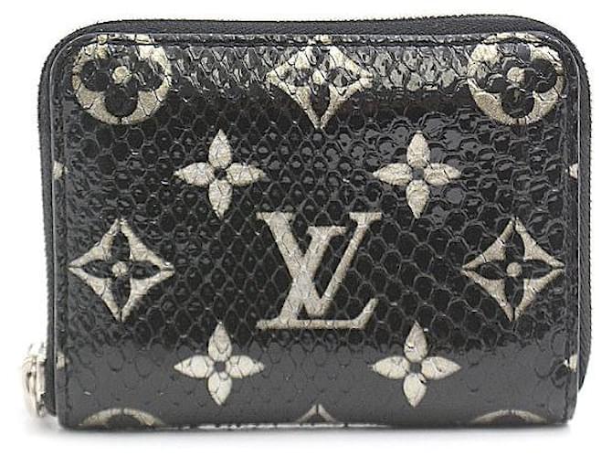 Louis Vuitton Monogram Exotic Zippy Coin Purse Wallet N97059 Black