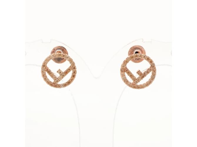 Fendi Rhinestone Stud Earrings Golden Steel Joli Closet