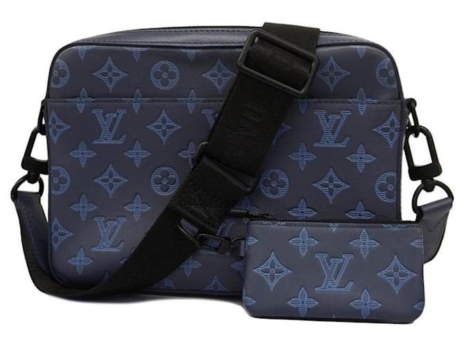 Louis Vuitton Monogram Shadow Duo Shoulder Bag Navy blue ref