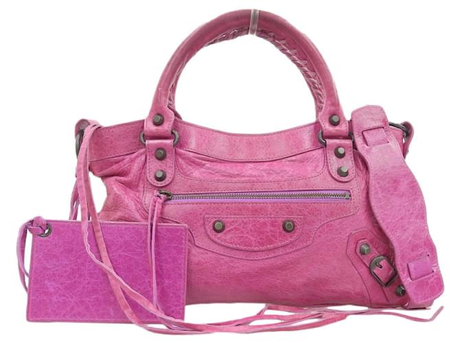 Balenciaga The First Handbag Pink Purple Leather ref.1539055