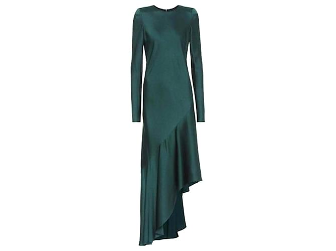 slim fit dress slacks Forest Green Floral Long Sleeve Midi Dress main image 1