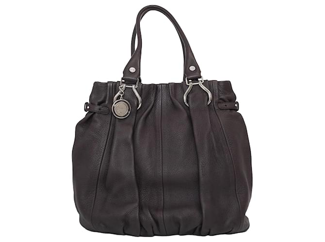 バッグ CELINE LEATHER PILLOW SMALL HAND BAG CELINE Leather Pillow Small Handbag Brown WS12184 – NUIR VINTAGE