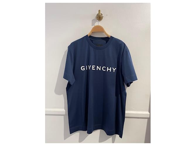 GIVENCHY T-shirts T.International S Cotton Blue ref.1539833 - Joli