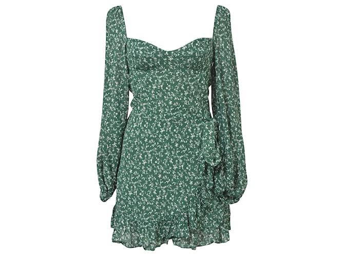 slim fit dress slacks REFORMATION FLORAL PRINT CREPE MIDI DRESS SMALL main image 0