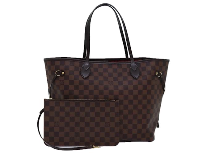 LOUIS VUITTON Damier Ebene Neverfull MM Tote Bag N51105 LV Auth