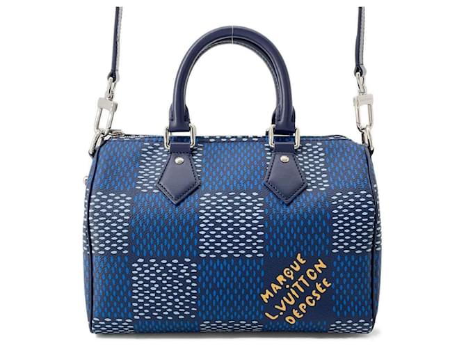Louis Vuitton Damier Heritage Speedy Bandouliere 25 Handbag Blue