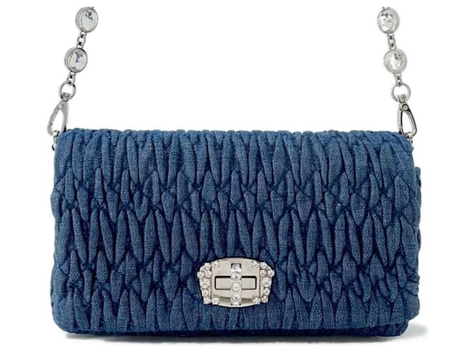 Miu Miu Denim Shoulder Bag Blue ref.1546732 - Joli Closet