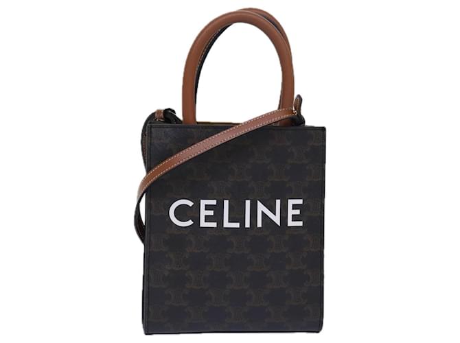 Céline CELINE Triomphe Mini Particle Cabas Hand Bag PVC Leather