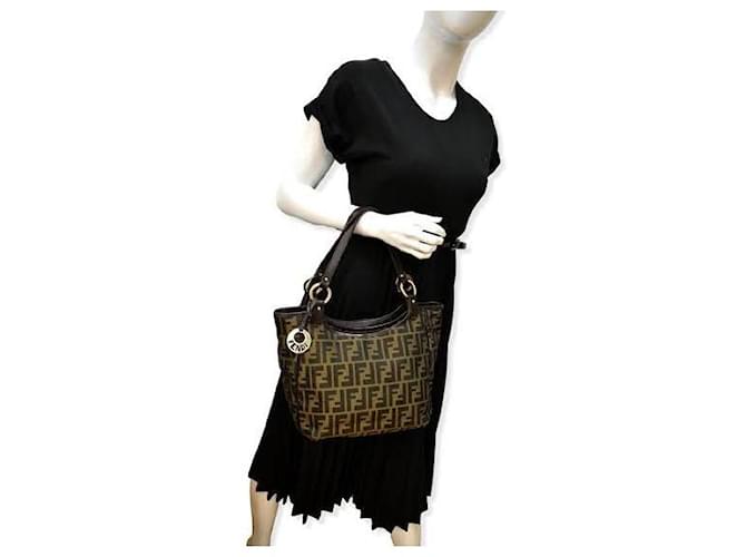FENDI Zucca Small Chef Shopping Tote Bag Tobacco Moro Brown