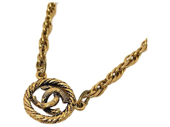 Chanel Coco Mark Gold Necklace Golden Metal ref.1551455