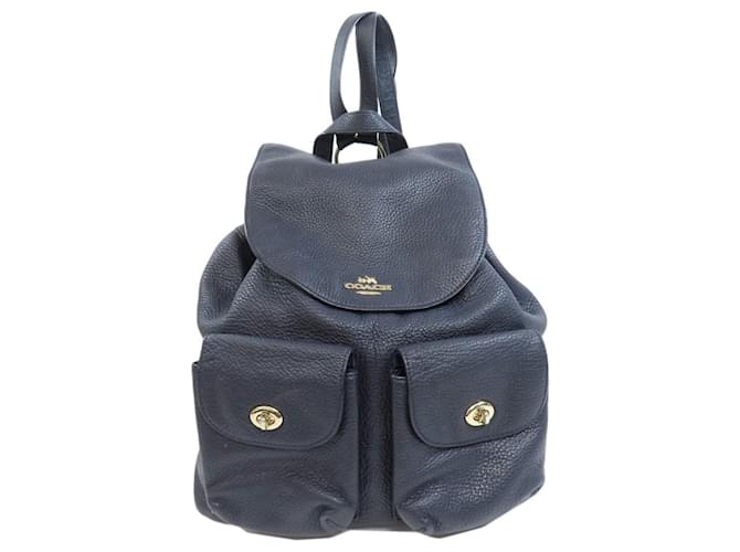 Backpacks Coach Navy blue Leather ref.JC1552027 (Sold) - Joli Closet