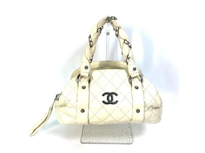 Chanel Bubble Quilt CC Coco Mark Chain Mini Boston Bag Beige